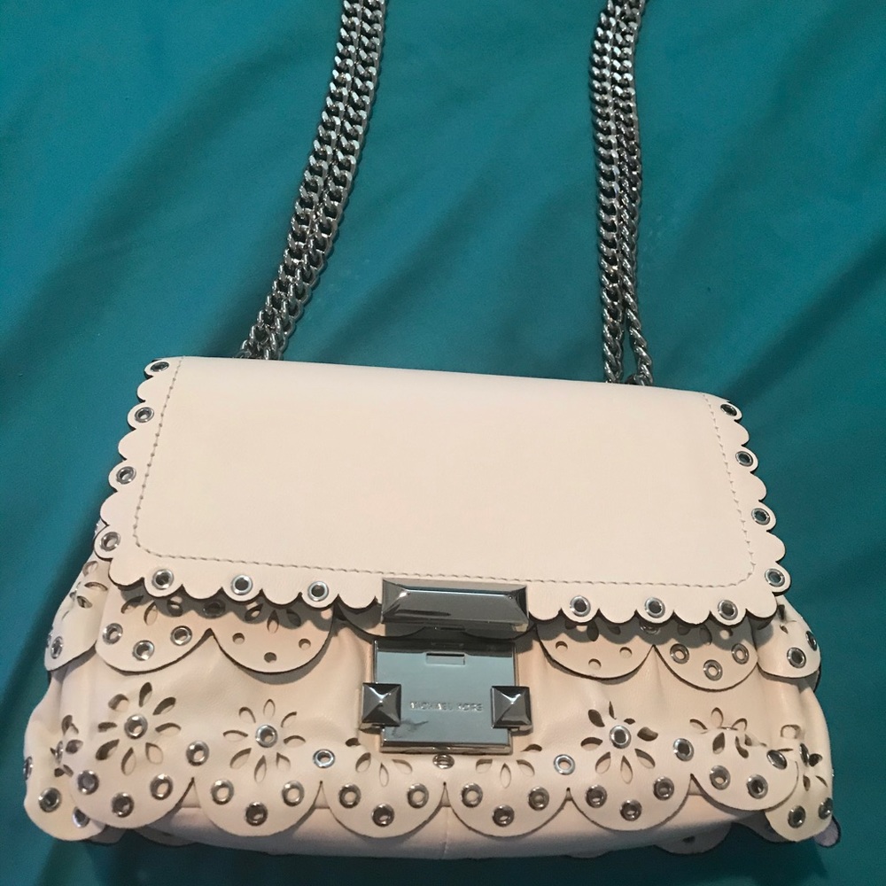 MK Sloan Scalloped White Crossbody NEW